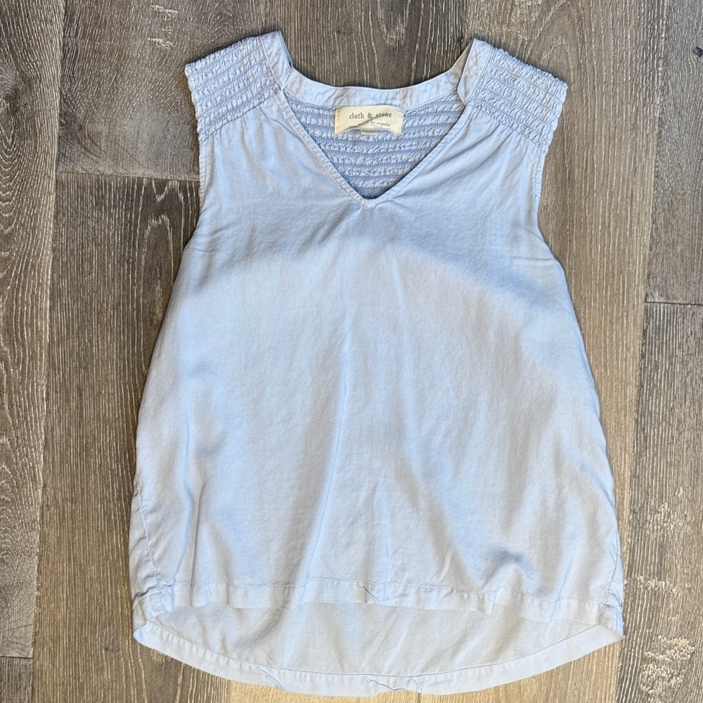 Cloth & Stone Sky Blue Sleeveless Blouse